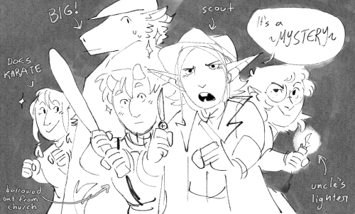 At one point our party got talking about an au where all of our characters were kids goofing around 
