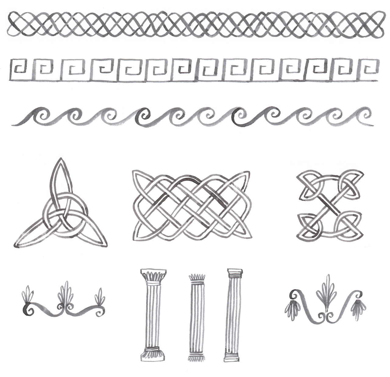 kayeblegvad:  Borders and knots and flourishes for the Greek / Celtic books wot got