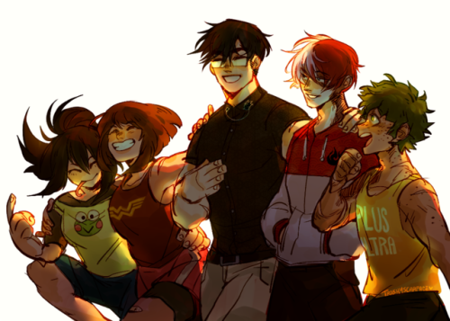 trashyscarface:a happy dekusquad for good luck ✨