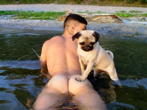 sexybottomdad:  Hunks with dogs
