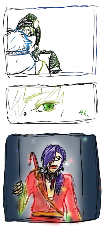 paranoiao:   — Aoba then takes that moment to knee Noiz in the groin because damn brats should know better than to barge in uninvited. …Fucking shoujo sparkles *grumble grumble* And because the Color-Soulmates AU refuses to leave me, more on it under