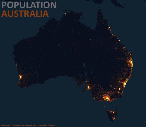 mapsontheweb:  Population map of Australia 🇦🇺