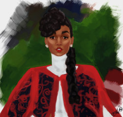 fyblackwomenart:  Janelle Monae Study by