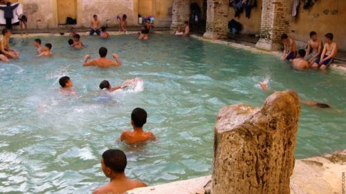 vintageeveryday:Hammam Essalhine: A Roman bathhouse still in use after 2,000 years in Khenchela, Algeria.