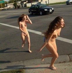 Running naked in sorority hazing. embarrassednudewomen: