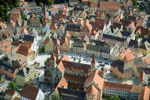 Aerial view of Ellwangen, Germany.