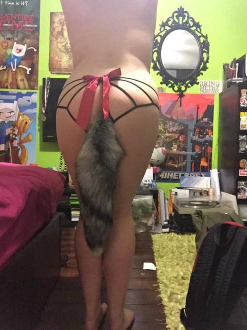 petitepets:  My tail finally came and I’m so happy with it, it’s soo fluffy!   Eeep another submission to petitepets  Love her panties and tail!!. Source: http://thedevilandgxd.tumblr.com/