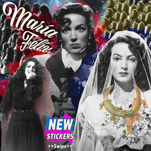 ON SALE NOW! Heart-shaped STICKER featuring MARÍA FÉLIX in Enoramorada (E. Fernández, 1946).TWO VERS