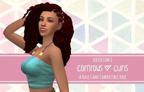 leeleesims1: Cornrows & Curls - A Base Game Compatible Hair The first of many Island Living mesh