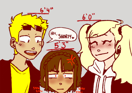 artbyevnstuff: a quick doodle of my favourite p5 height hc…. yes….. tall ann and short makoto &lt;33
