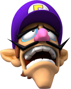 super-mario-rpg:  here is a transparent anguished Waluigi head to put on your blog
