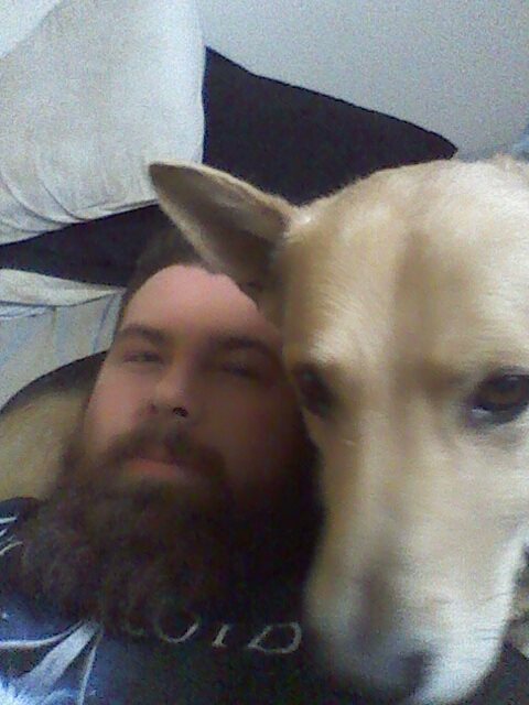 My best bud and I watching a movie.