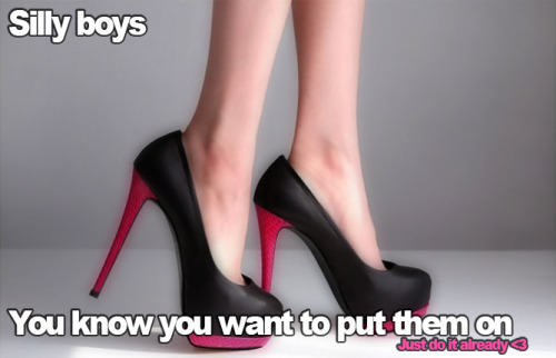 sissydonna:  sissydonna:  cicistories:  Was out recently having dinner with friends, saw the same guys obsessed with the heels on women passing by, being in complete denial is no way to get by, just measure those feet and find some heels of your own ;)