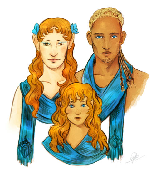 scorpionhoney:Gondolin Royals: Eärendil and his parents Idril and Tuor