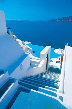 Bluepueblo:  Shades Of Blue, Santorini, Greece Photo Via Elaine