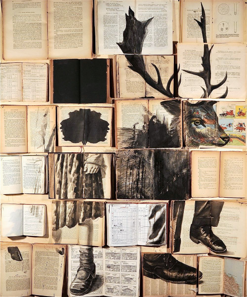 crossconnectmag: Paintings on Vintage Books by Ekaterina Panikanova Ekaterina Panikanova (born 