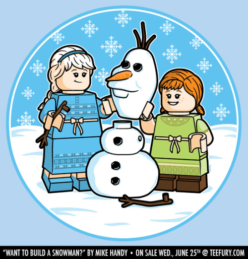 mikehandyart:“Want to Build a Snowman?” by Mike HandyOn sale today (June 25th) for $11 at TEEFURY. 2