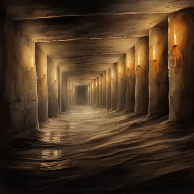 An earth wall dungeon corridor