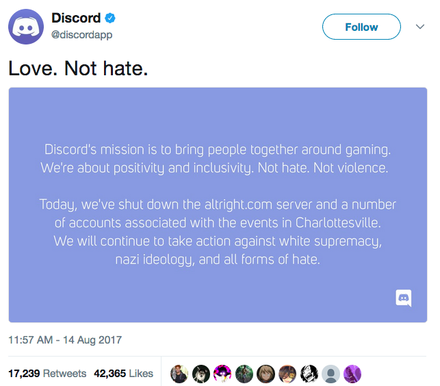 the-future-now:  Gaming chat service Discord shutters alt-right server in the wake