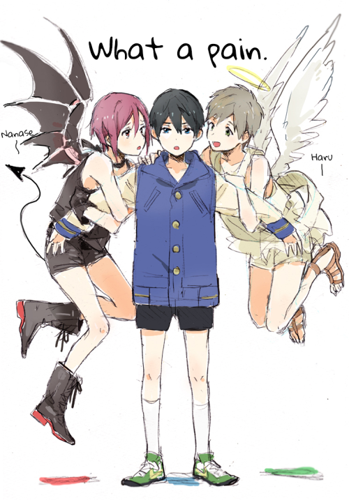 yoooooori:  clampkilledmysoul:  randommeowing: Original: ふりろぐ (Free Log)Artist: ＿Pairing: RinHaruRating: PGScanlator: MeComments: Probably already translated but it was short and cute so I couldn’t resist~    えいごしゃべってる・・・