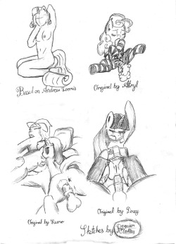 Some quick study sketches. And, yes, I do know Rarity has no face.
