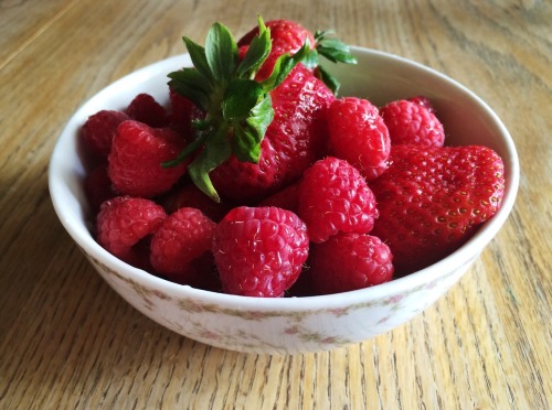 Organic Strawberries and Raspberries