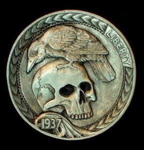 Hobo Nickel
The hobo nickel is a sculptural art form involving the creative modification of small-denomination coins, essentially resulting in miniature bas reliefs.
Wikipedia