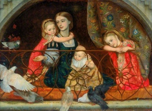 Mrs Leathart and Her Three Children by Arthur Hughes, 1863–1865