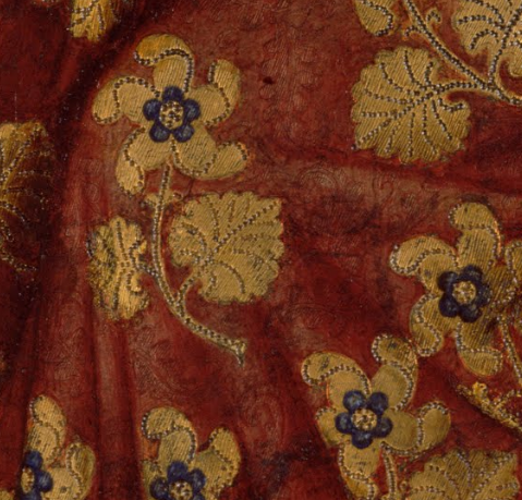renaissance-art:Fabric details from Gentile da Fabriano’s Coronation of the Virgin (1420)