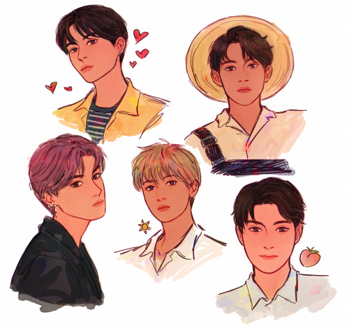 artthetrash:figuring out how to draw real people feat. a few nct favesko-fi / twitter / redbubble