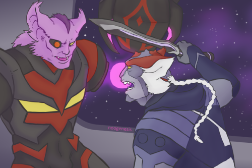 noogenesis:A battle between Sendak and Kolivan! The art that inspired the fic We Were Once Brothers 
