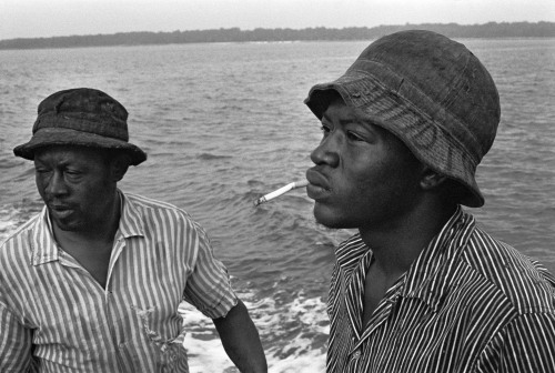 Shrimper &amp; Son, c.1978 by Jeanne Moutoussamy-Ashe  The father and son are photographed on Da