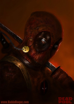 thecyberwolf:  Deadpool by Robin Roque Deviant Art - Blogspot - Facebook  He looks so serious