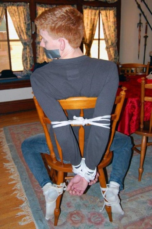 captiveinsocks: Mmmmm, beautiful white socked feet intricately bound, that tape gagged face looking 