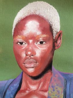 oil paintings of ajak deng from art last semester