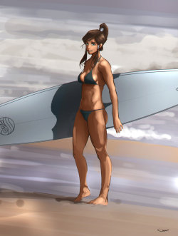 Loki-Frigguson:  Wlfgrrl:  Surfer Korra Sketch And Asami Sato By Darrengeers   Yakfrost