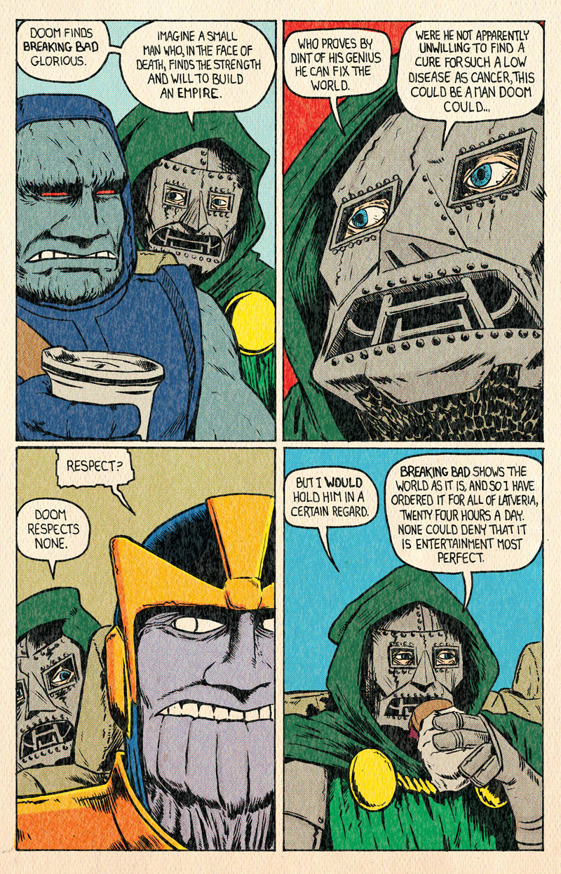 plasticfarm:  The second THANOS AND DARKSEID: CARPOOL BUDDIES OF DOOM. Guest starring: