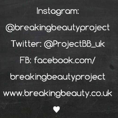 breakingbeautyproject: Please, if you’ve got a second, follow Breaking Beauty&rsquo;s othe