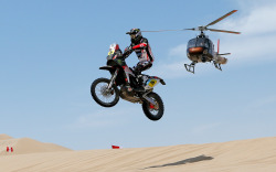 Airborne (Husqvarna Rider Joan Barreda Bort Of Spain Competes In Stage One Of The Dakar