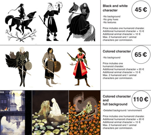 Commissions open!If you are interested, contact me via email: pauliina.hannuniemi(at)gmail.comTumblr