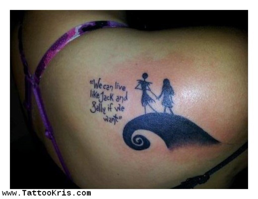 Best colored Tattoo design of Jack and Sally love couples   EntertainmentMesh