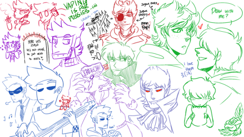avenoire:  i freakin love doodle days with @drawinggheys and @asktordvoice , i take too much drawing space i sw e a r