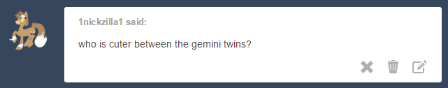 asklibrapony:  http://asklibrapony.tumblr.com/poll Pollux or Castor? Which Gemini