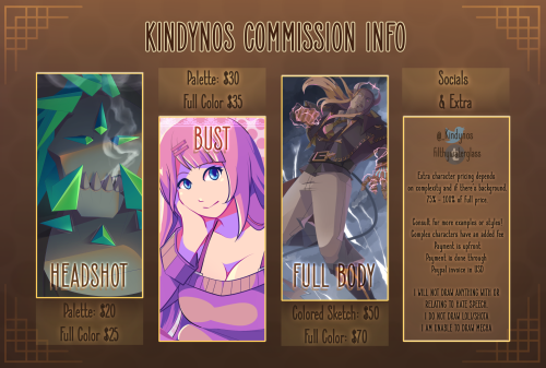 filthywaterglass:Hello all! I have updated prices for my Commissions!  I wanna thank everyone that c