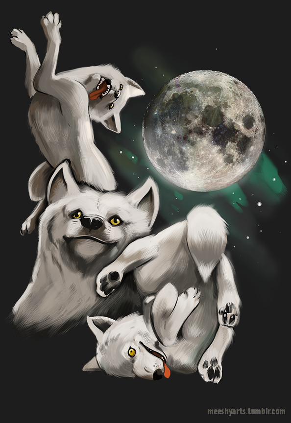 meeshyarts:  3 Moon Moon….the most noble of shirts —- Unisex: http://www.lookhuman.com/design/14885-three-wolf-moon-moon