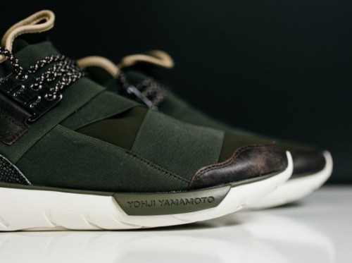 Adidas Y-3 Qasa High “Khaki”. (via adidas Y-3 Qasa High “Khaki” - Available - SneakerNews.com)