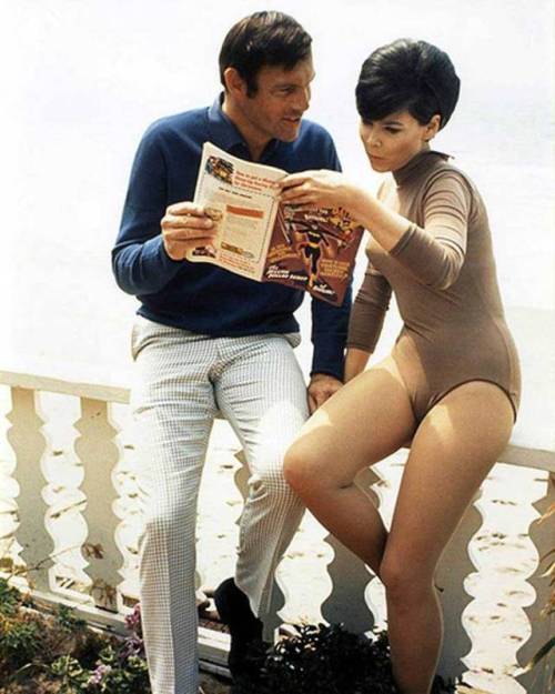 Adam West and Yvonne Craig take some time off from their roles as Batman and Batgirl to have some pl