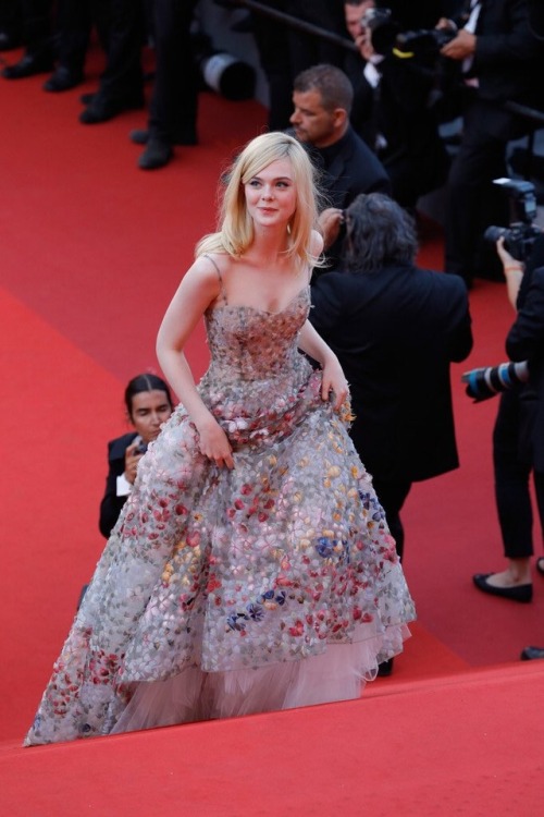 Elle Fanning wearing Christian Dior Spring 2017 Couture at the 2017 Cannes Film Festival