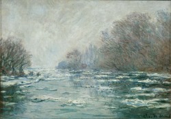 classic-art: Ice Floes Near Vetheuil Claude