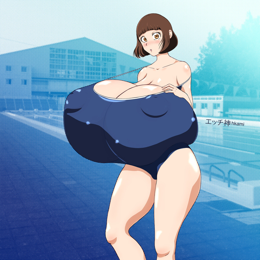 echiikami: PR #11 - In the school pool  You can have the high res and topless version,